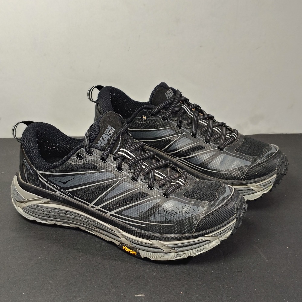 Hoka Mafate Speed 2 Mens Size 8.5 Black Castle Rock Trail Running Shoes 1126851 - Picture 1 of 11